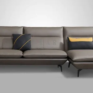 Modern Living Room Furniture Wooden Frame Metal Leg Sectional Sofa Armrest Corner Couch L Shape Leather Sofa With Recliner