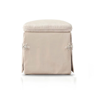 High Class Beige-colored Fabric Dressing Stool