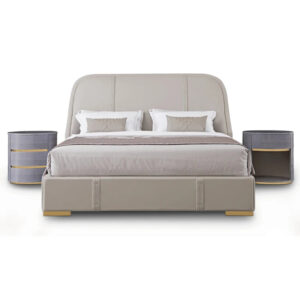 Modern Design Leather Bed Comfort Backrest Bedroom Bed